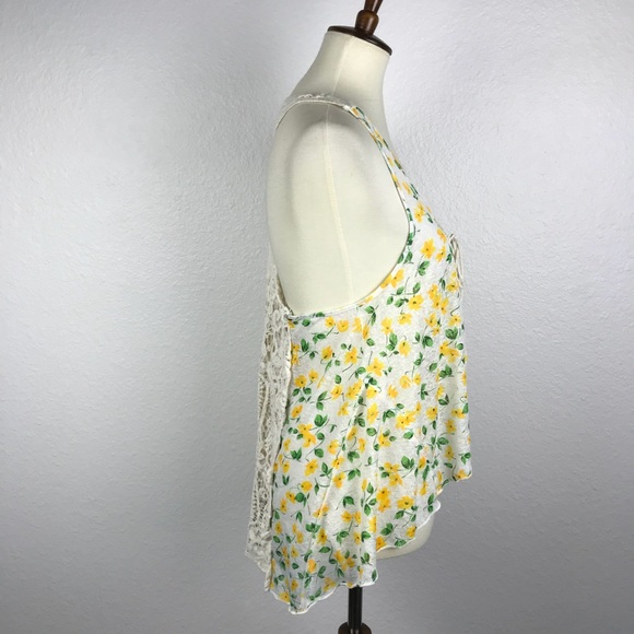 Free People Floral Crochet Asymmetrical Top T70 - Picture 5 of 8